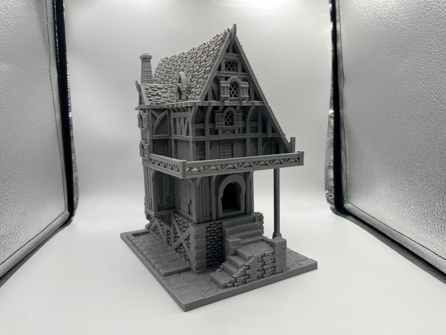 Paintable Tabletop Miniature Building Terrains Compatible with D&D, Warhammer 40K - 18mm/28mm Scale Scenery with Medieval Gothic Architecture Style by HAUTICO