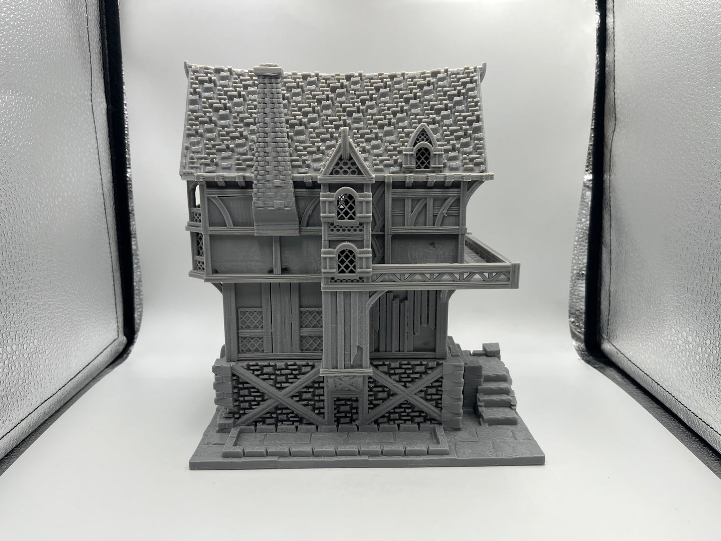 Paintable Tabletop Miniature Building Terrains Compatible with D&D, Warhammer 40K - 18mm/28mm Scale Scenery with Medieval Gothic Architecture Style by HAUTICO