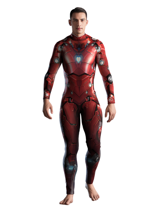 Red Robot Costume Men (Custom Fit Available), Rave Costume Men, Festival Bodysuit Men, Rave Bodysuit Men, Halloween Armor Costume, A83M