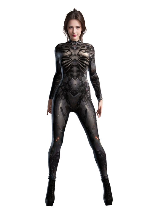 Skeleton Armor Costume Women(Custom Fit Available), Performance Clothing, Futuristic Rave Outfit, Robot Cosplay, Futuristic clothing A131