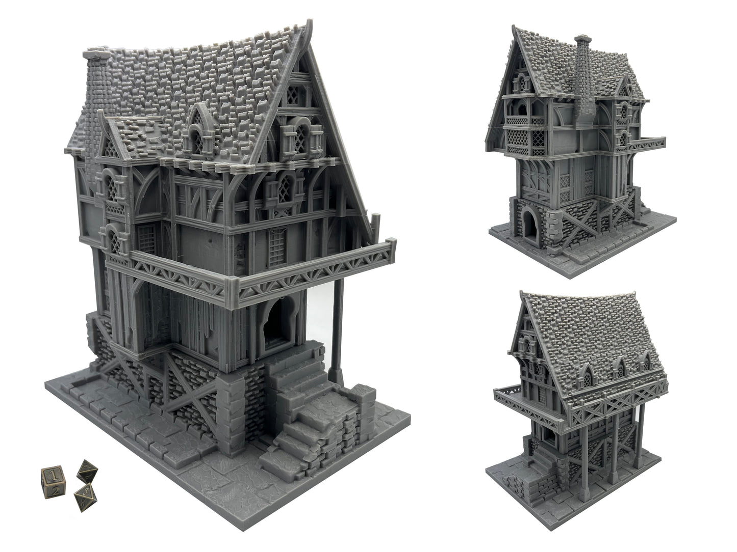 Paintable Tabletop Miniature Building Terrains Compatible with D&D, Warhammer 40K - 18mm/28mm Scale Scenery with Medieval Gothic Architecture Style by HAUTICO