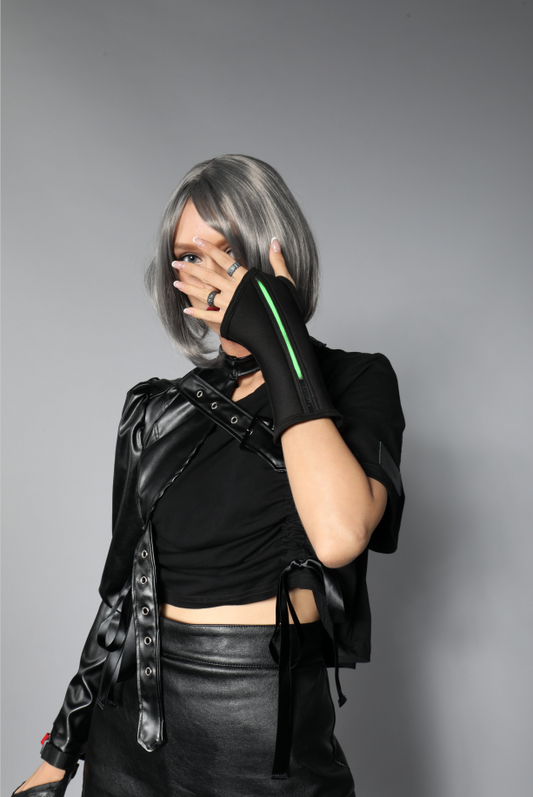 Sleeve for Festivals, Fingerless Arm Warmer, EDC Arm Warmer, Temperature Sensitive, Cyberpunk Sleeve, Burning Man Clothing, Rave Outfit