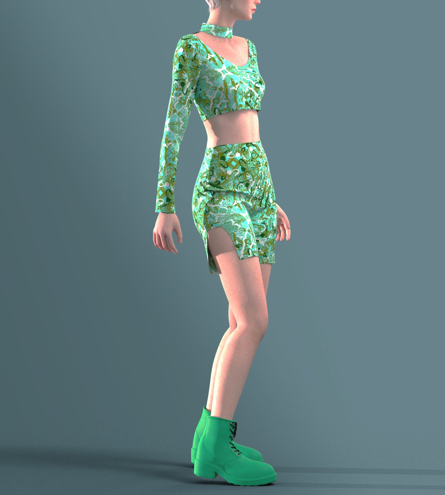 Top for Music Festivals, Jumpsuit for Parties, Green Bodysuit, Outfit for Beaches, Rave Set, Pool Parties Outfit, by Hautico