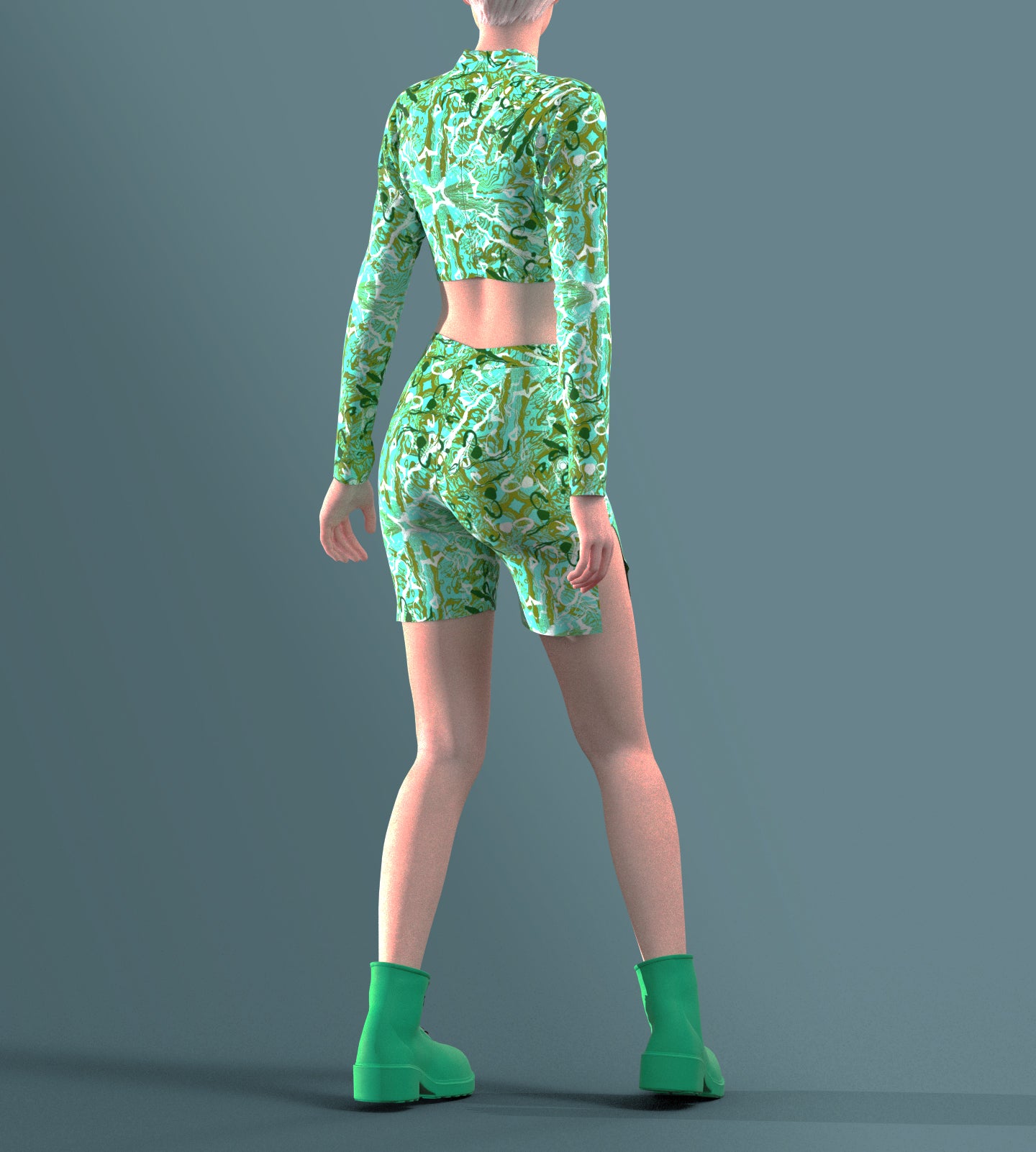 Top for Music Festivals, Jumpsuit for Parties, Green Bodysuit, Outfit for Beaches, Rave Set, Pool Parties Outfit, by Hautico
