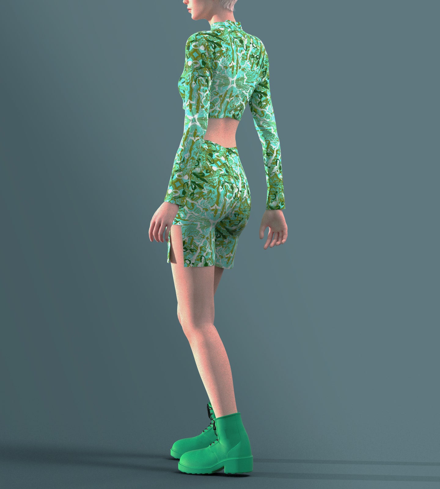 Top for Music Festivals, Jumpsuit for Parties, Green Bodysuit, Outfit for Beaches, Rave Set, Pool Parties Outfit, by Hautico